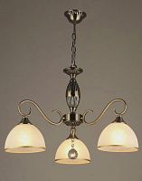 Люстра потолочная трехрожковая на цепочке Мелодия Света Е27 Медь картинка 